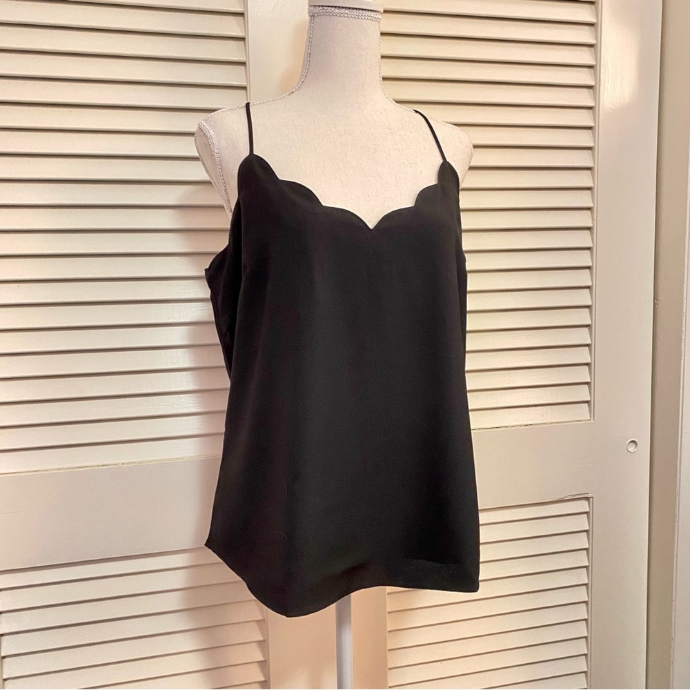J. Crew scalloped neckline camisole black and off-white size 12 and 14